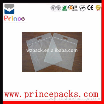 Poly Polyethylene transparent grip zipper bag reclosable press seal zipper bag